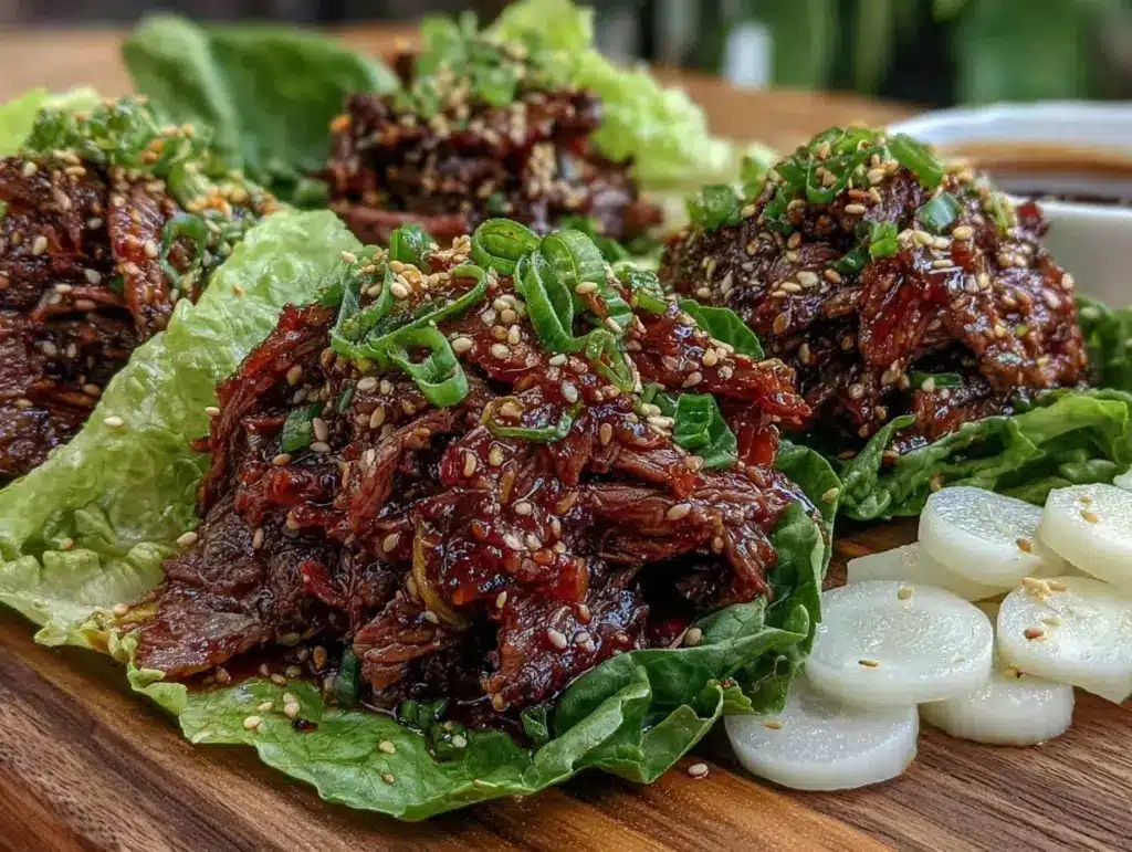 Korean BBQ Beef Bulgogi Lettuce Wraps - featured image