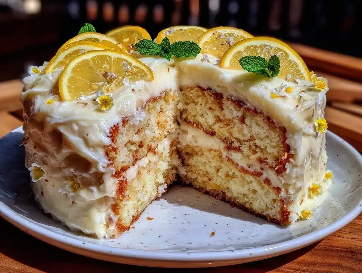 lemon elderflower layer cake preparation steps