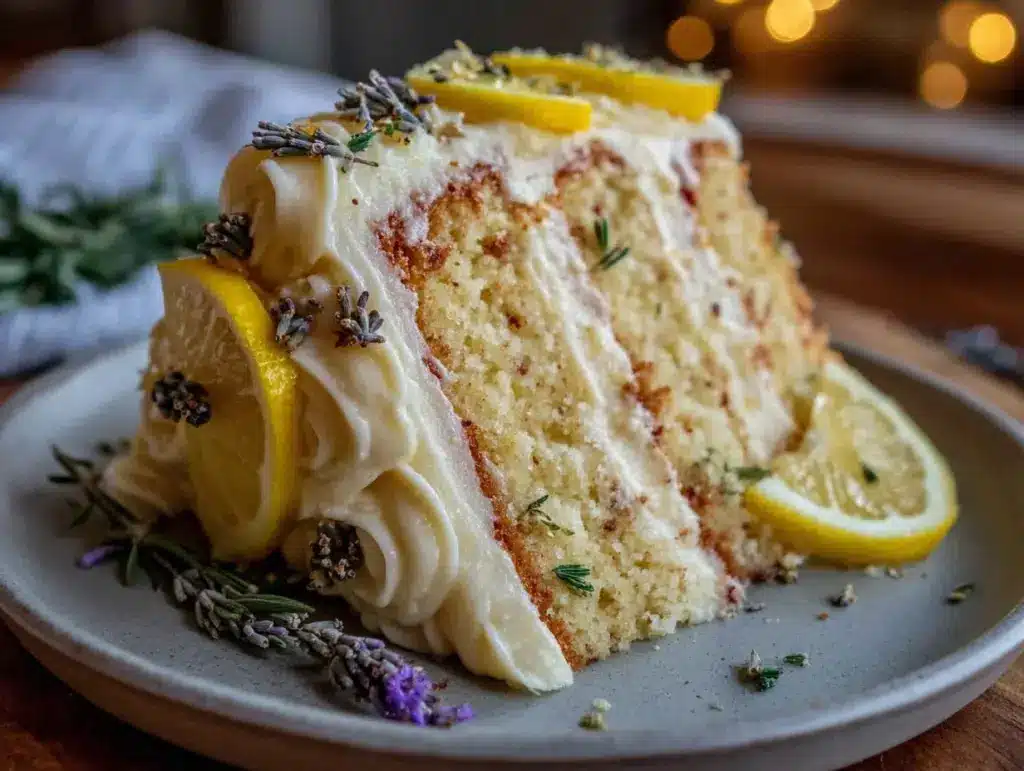 lemon lavender layer cake - featured image