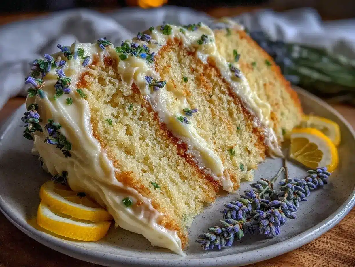 lemon lavender layer cake preparation steps