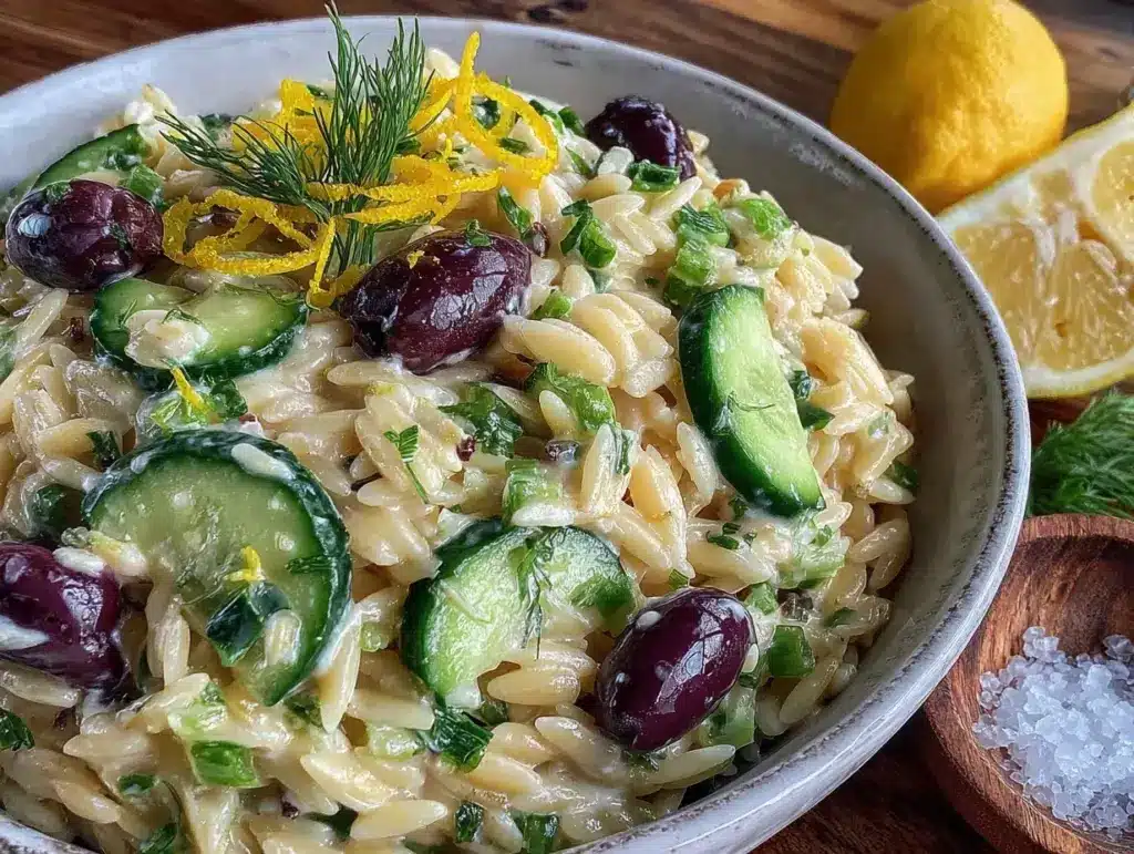 lemon orzo pasta salad - featured image