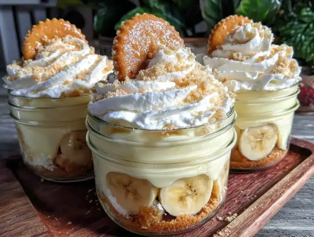 mason jar banana pudding parfaits - featured image
