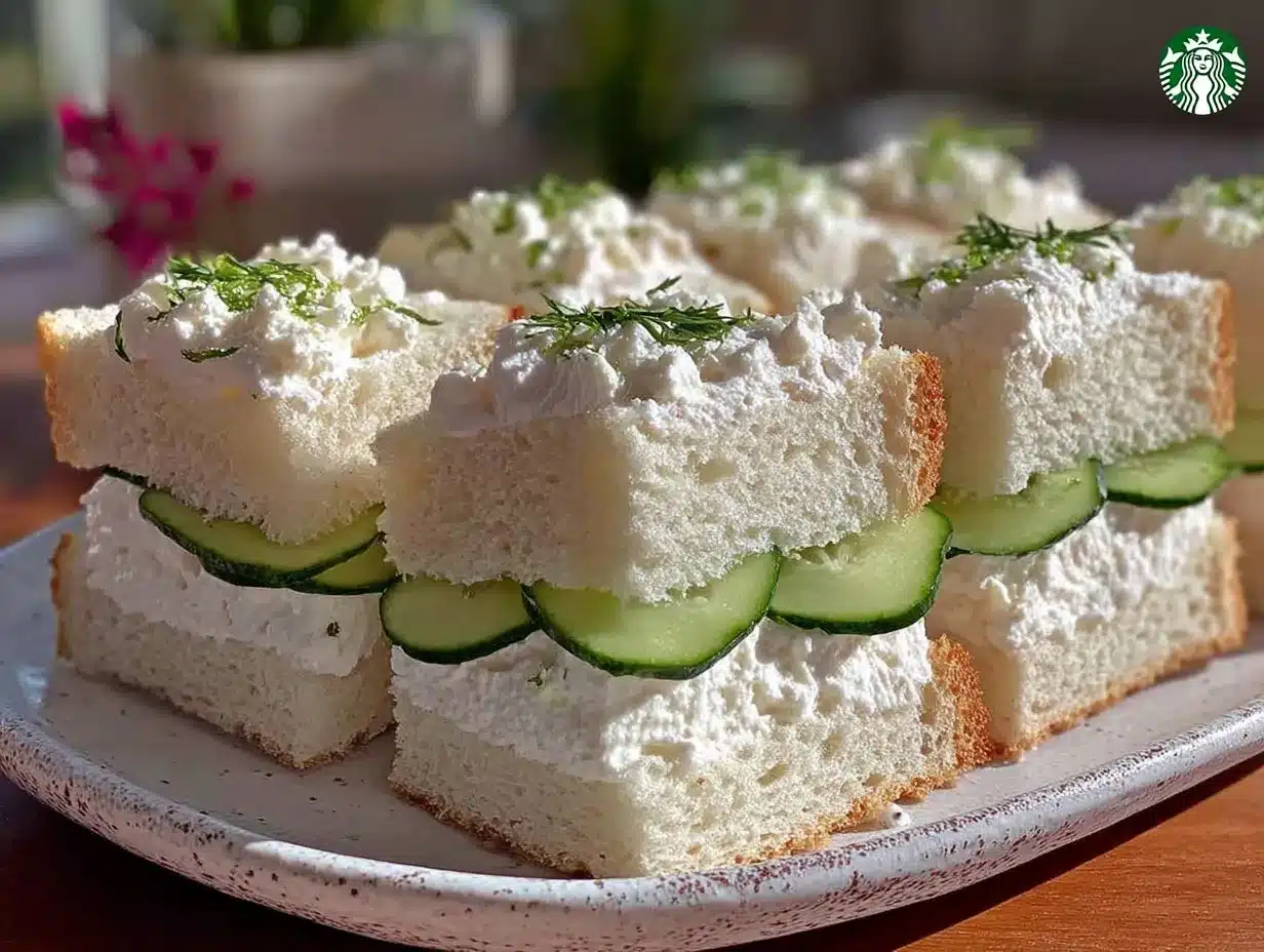 mini cucumber cream cheese tea sandwiches preparation steps