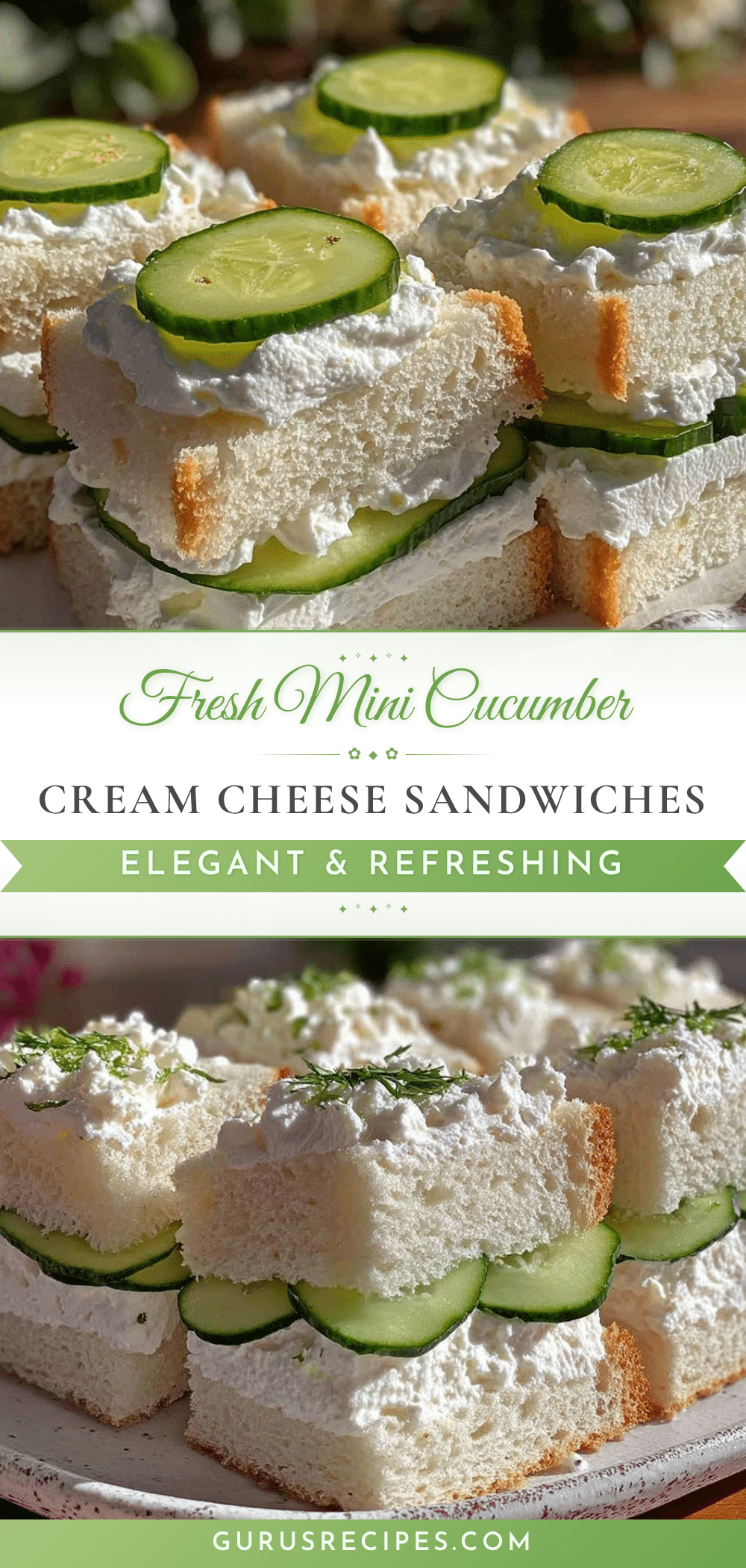 mini cucumber cream cheese tea sandwiches recipe