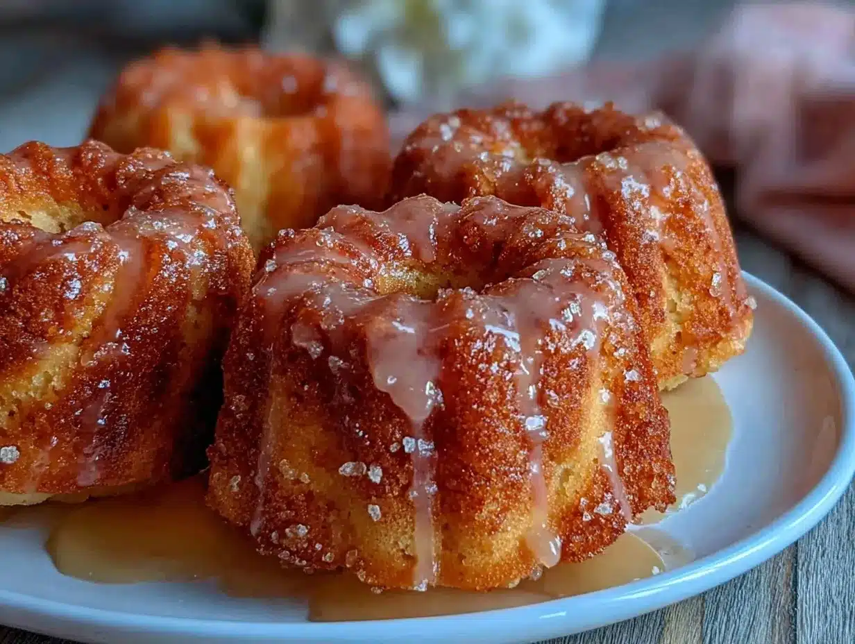 mini rose gold bundt cakes preparation steps