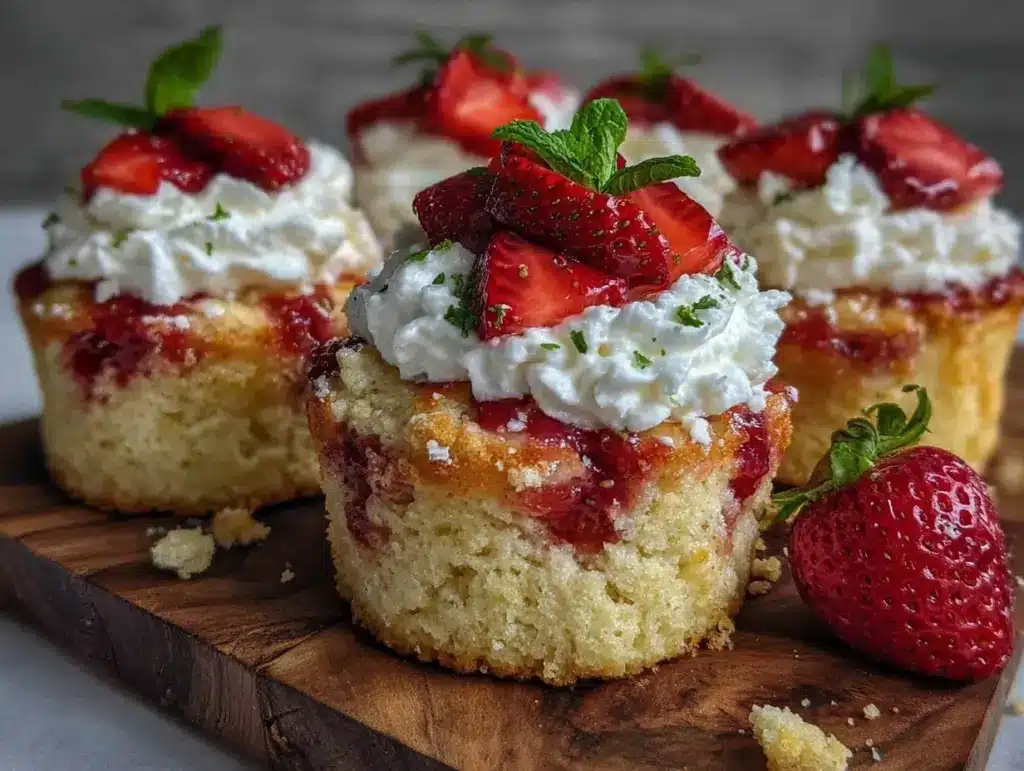 mini strawberry shortcake cups - featured image