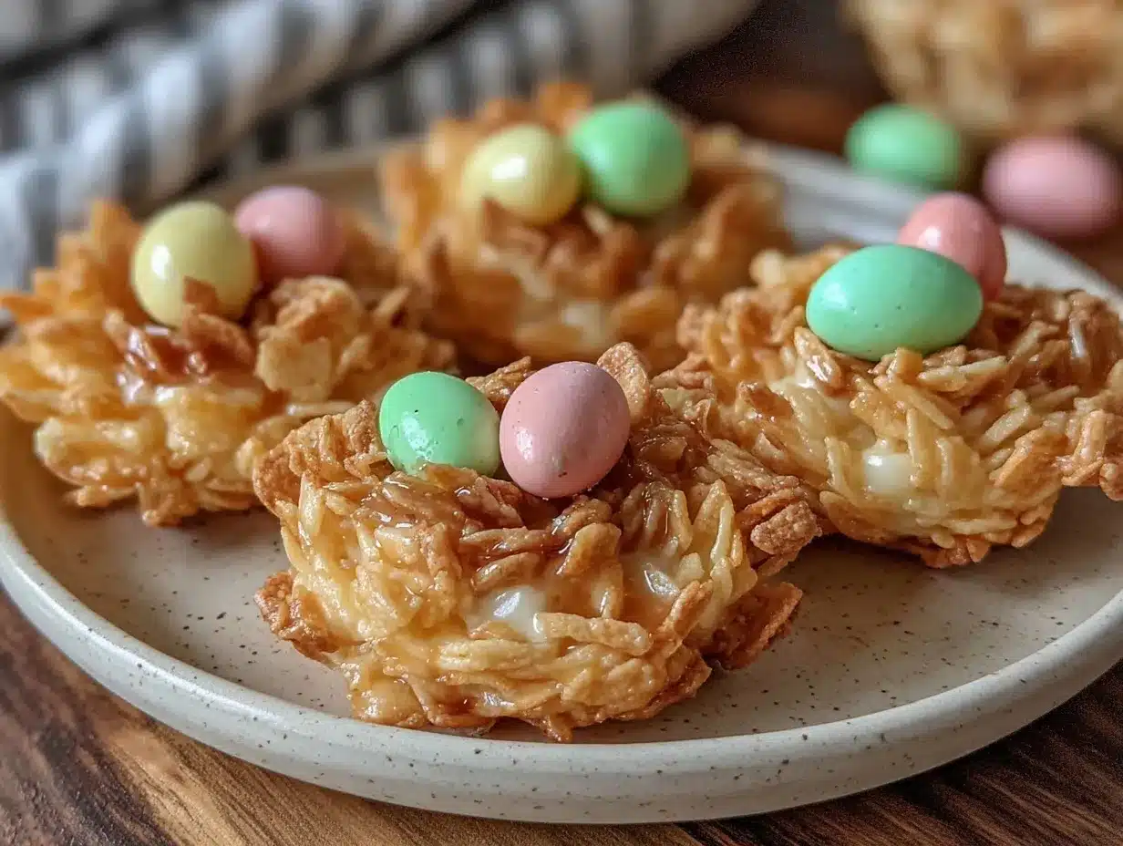 no bake cornflake bird nest cookies preparation steps