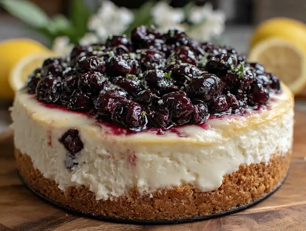 no-bake lemon blueberry cheesecake preparation steps