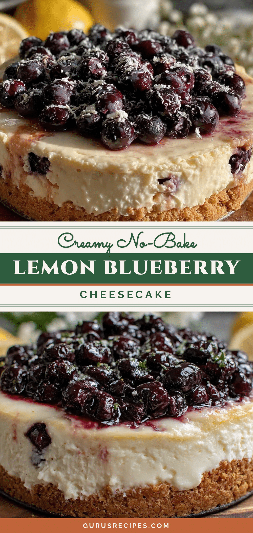 no-bake lemon blueberry cheesecake recipe