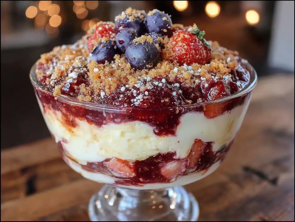 no bake red white and blue cheesecake trifle preparation steps