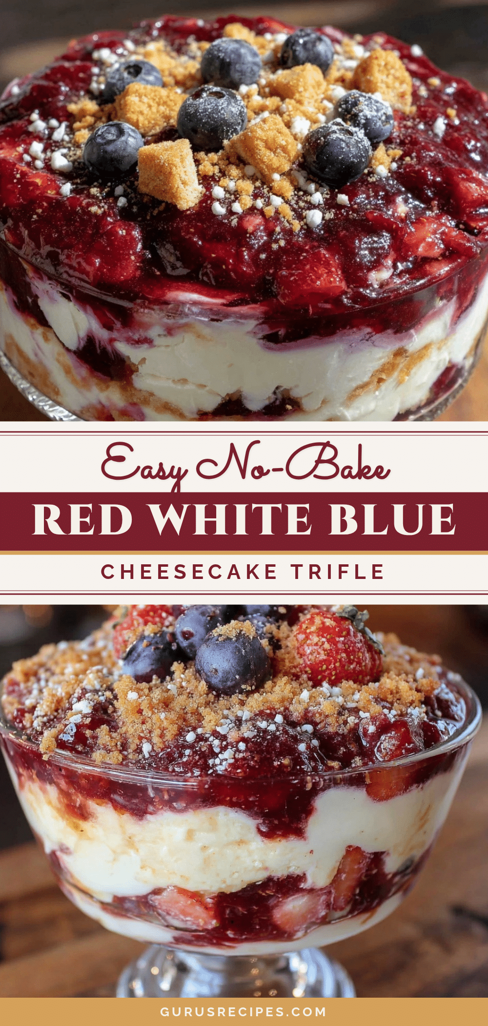 no bake red white and blue cheesecake trifle recipe