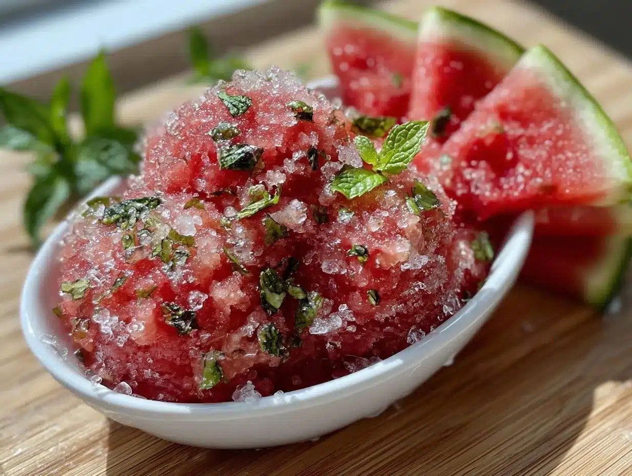 no-churn watermelon sorbet preparation steps