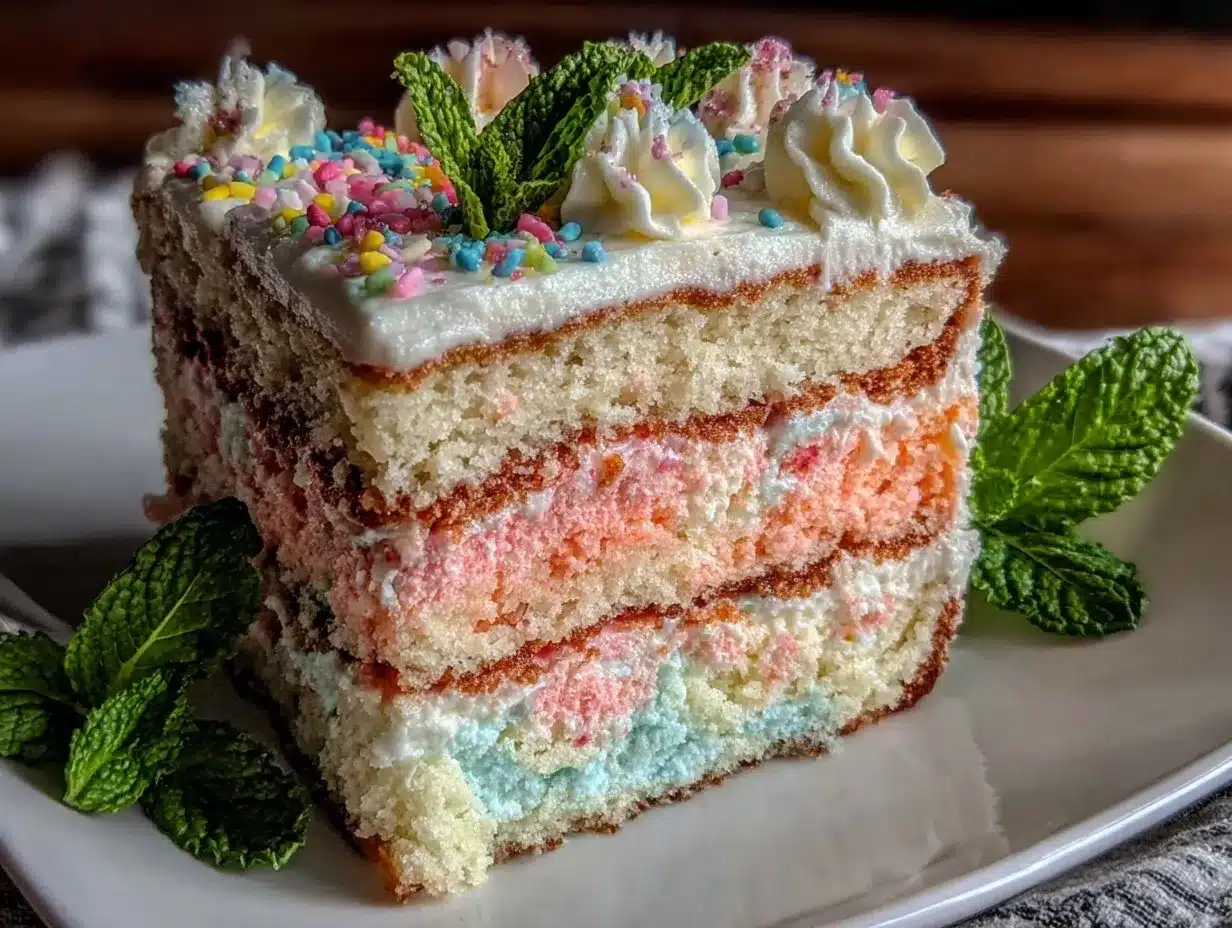 pastel ombre vanilla cake preparation steps