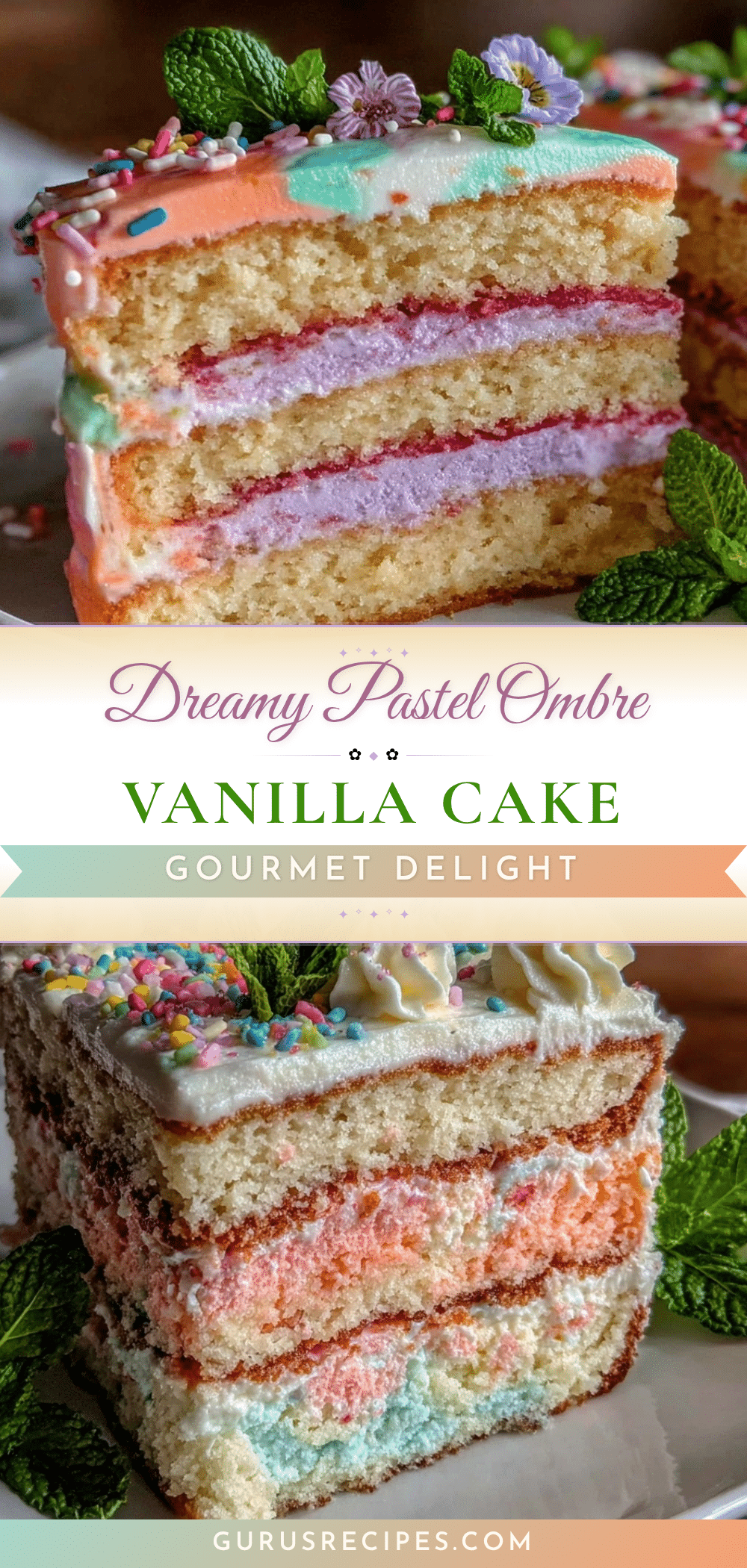 pastel ombre vanilla cake recipe