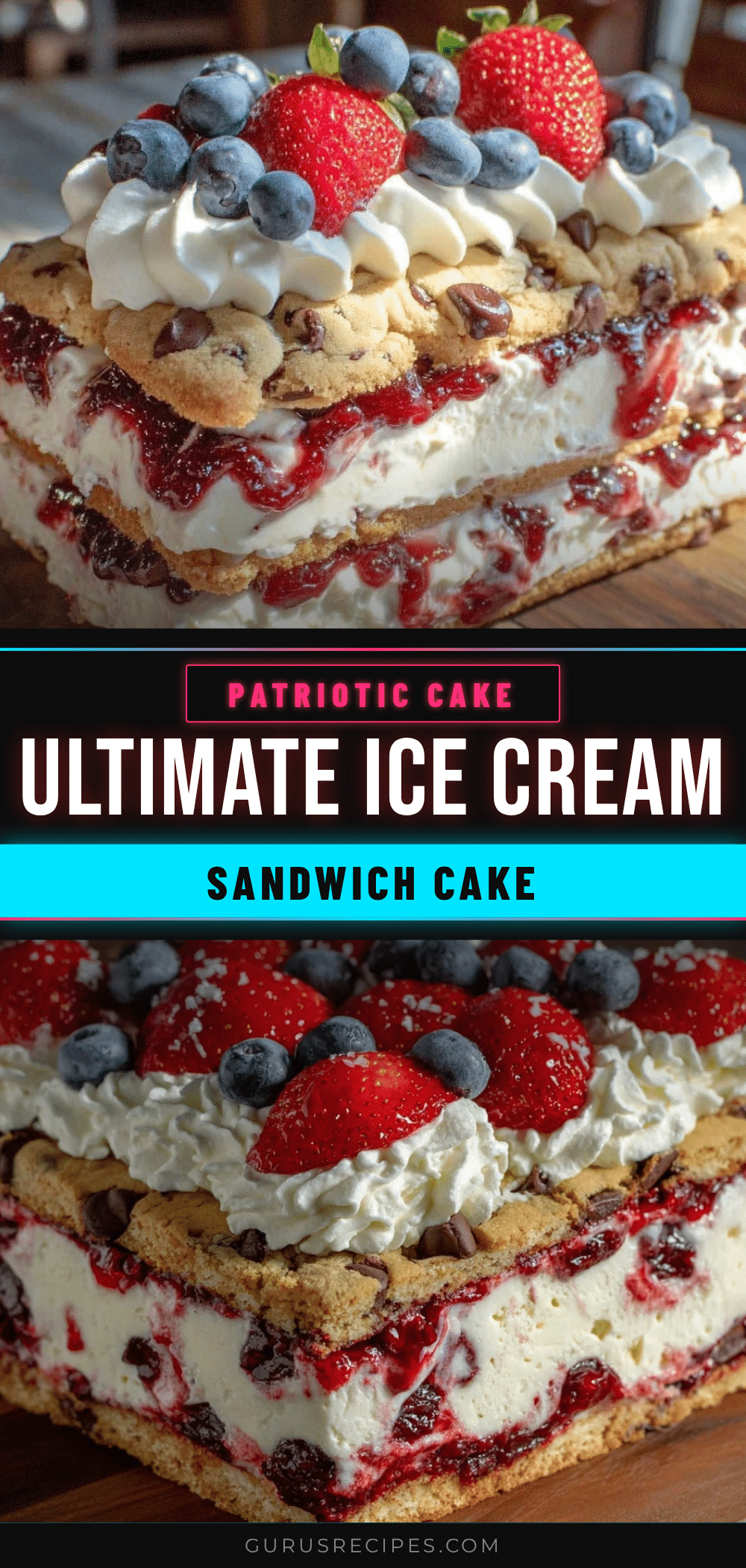 patriotic ice cream sandwich layer cake recipe