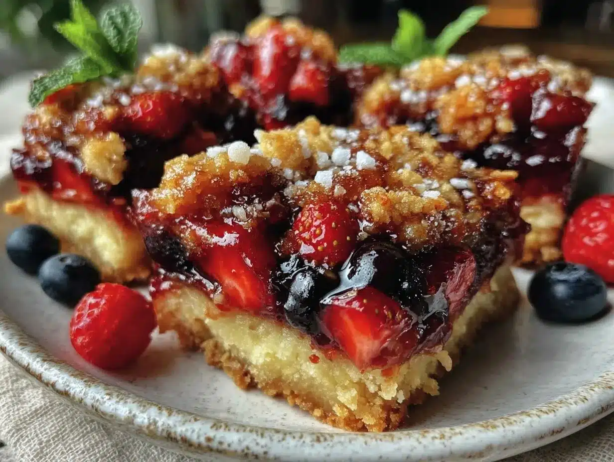 patriotic strawberry blueberry crumble bars preparation steps