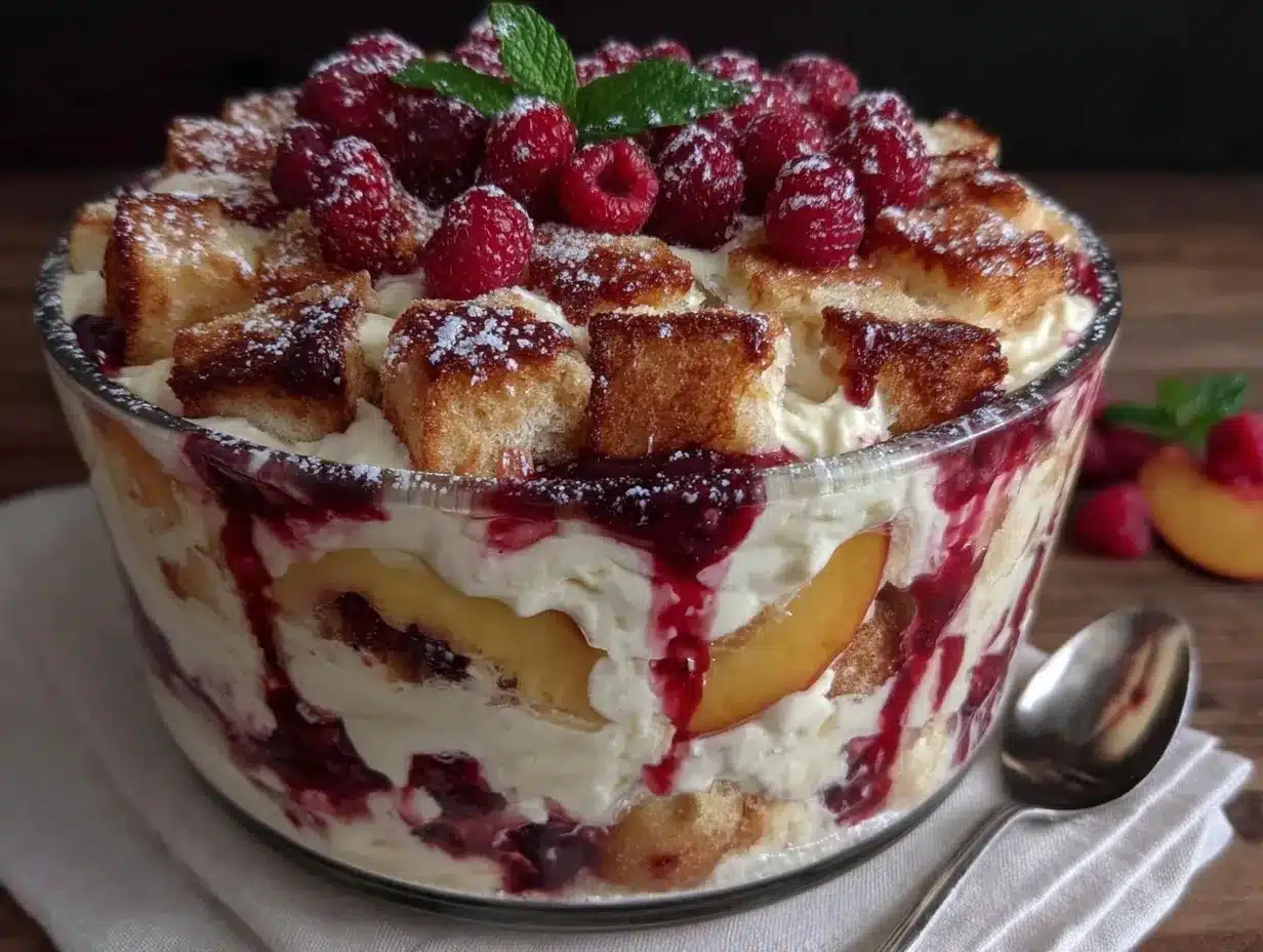 peach melba trifle preparation steps