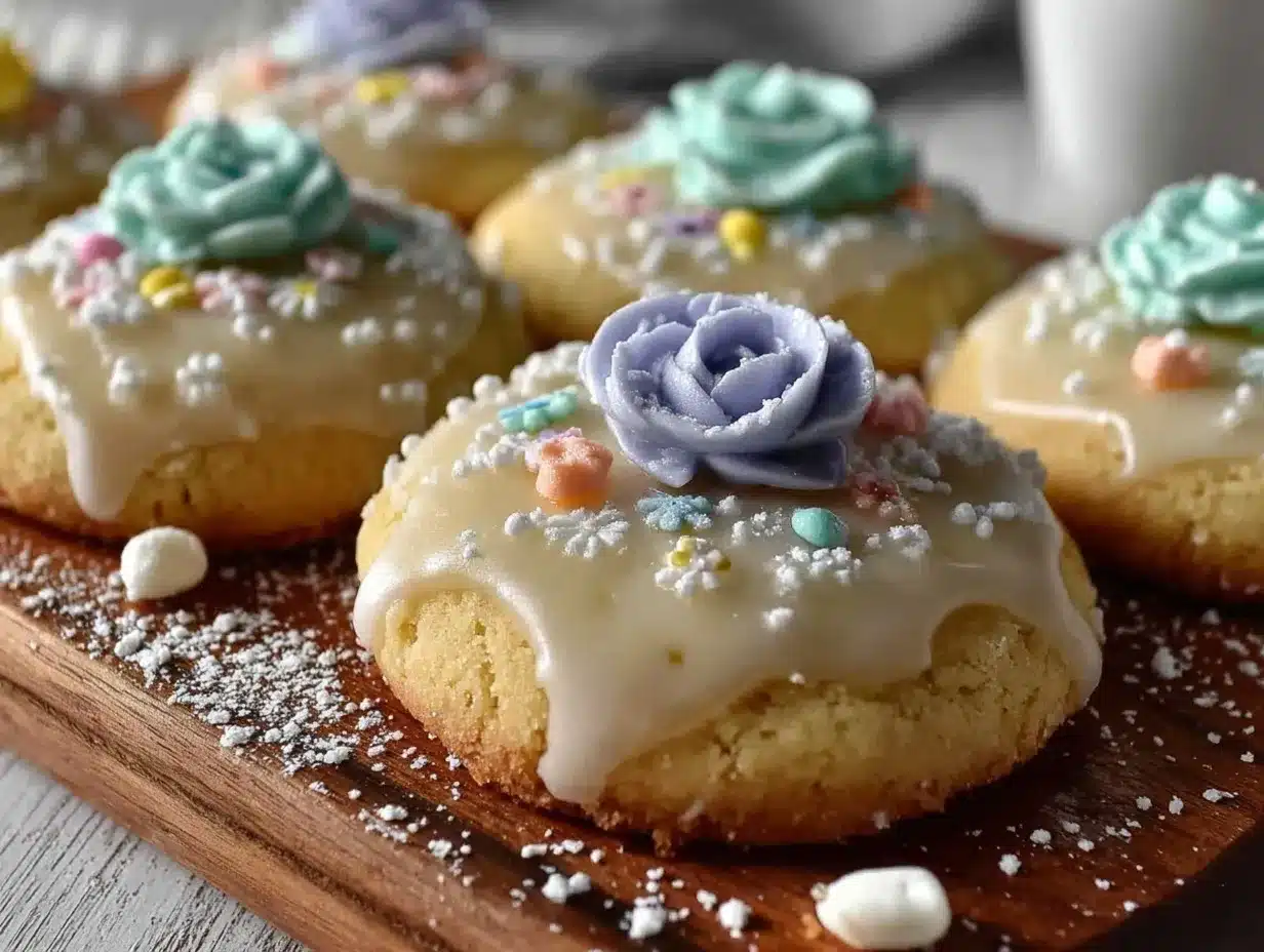 perfect pastel lemon glazed shortbread spring cookies preparation steps