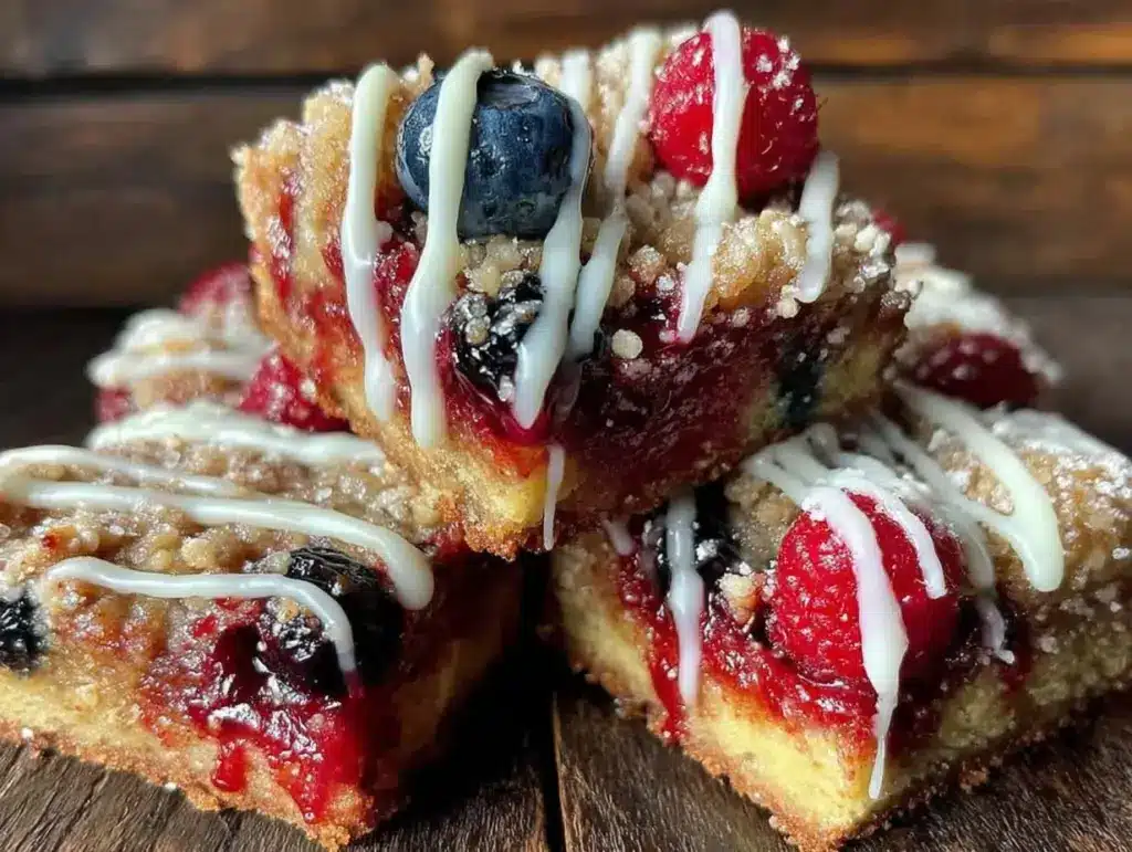 red velvet berry crumble bars - featured image