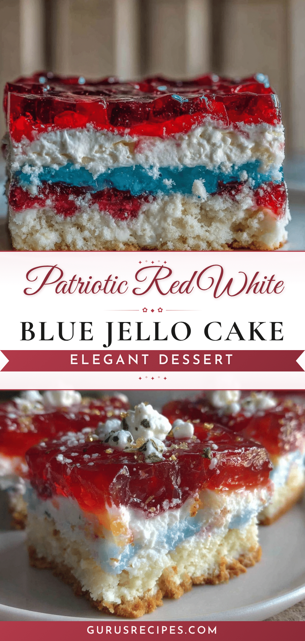 red white and blue layered jello poke cake recipe