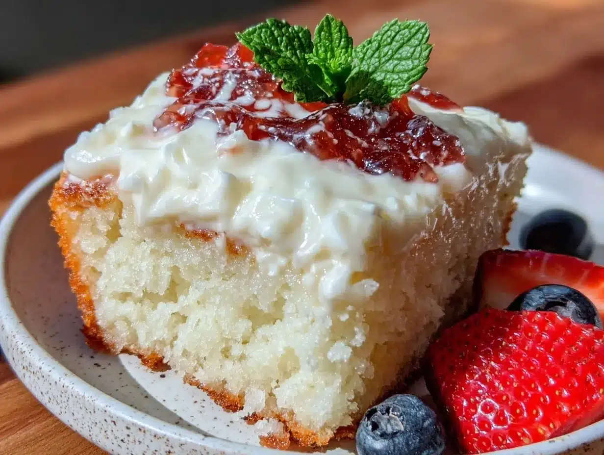 red white and blue poke cake preparation steps