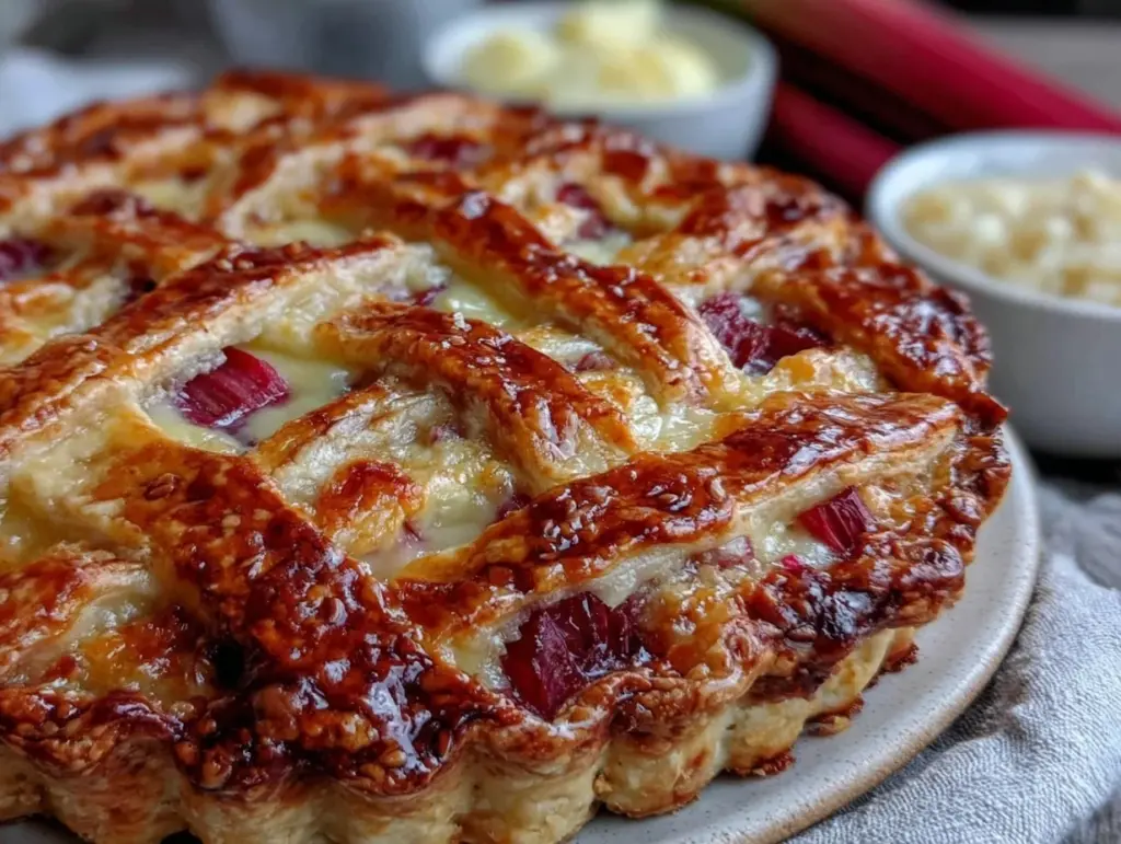 Rhubarb Custard Pie - featured image