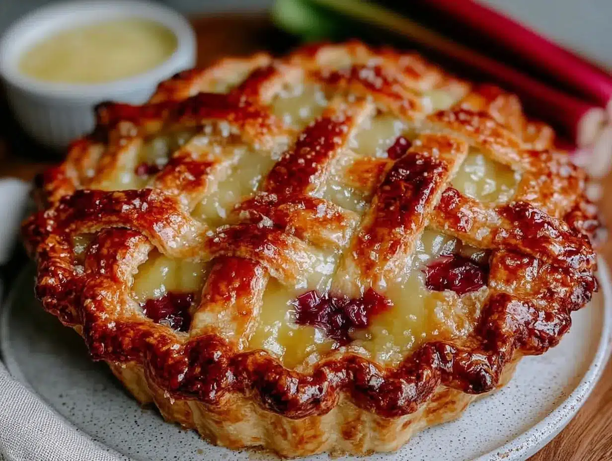 Rhubarb Custard Pie preparation steps