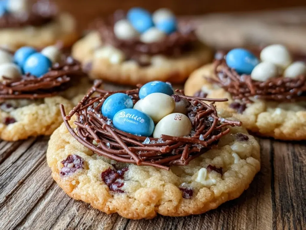 robin egg speckled chocolate nest cookies - featured image