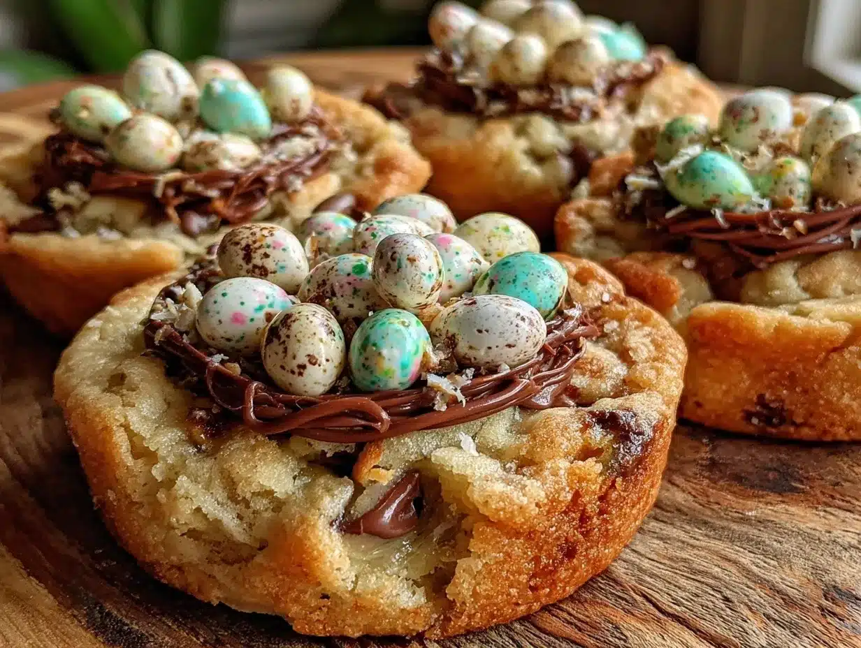 robin egg speckled chocolate nest cookies preparation steps