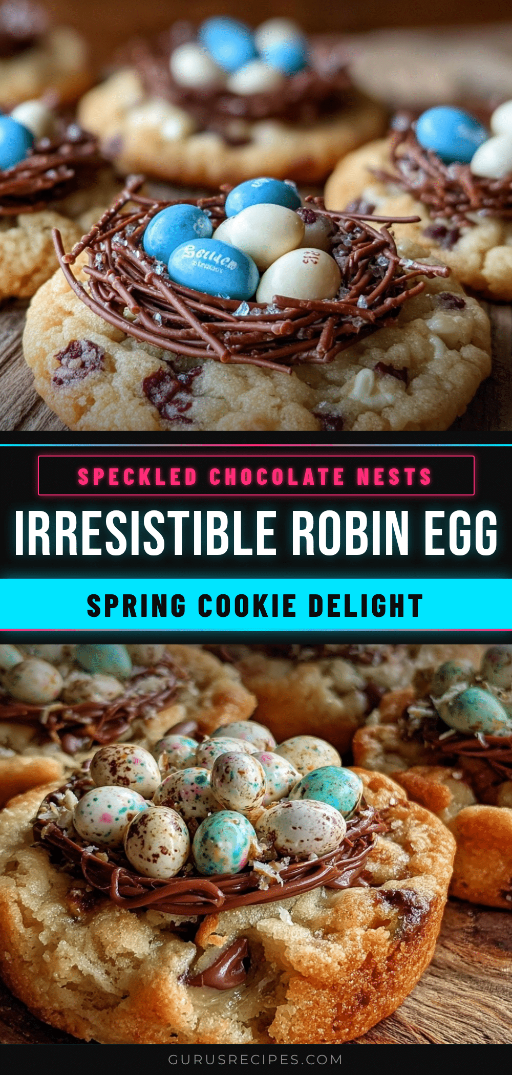 robin egg speckled chocolate nest cookies recipe