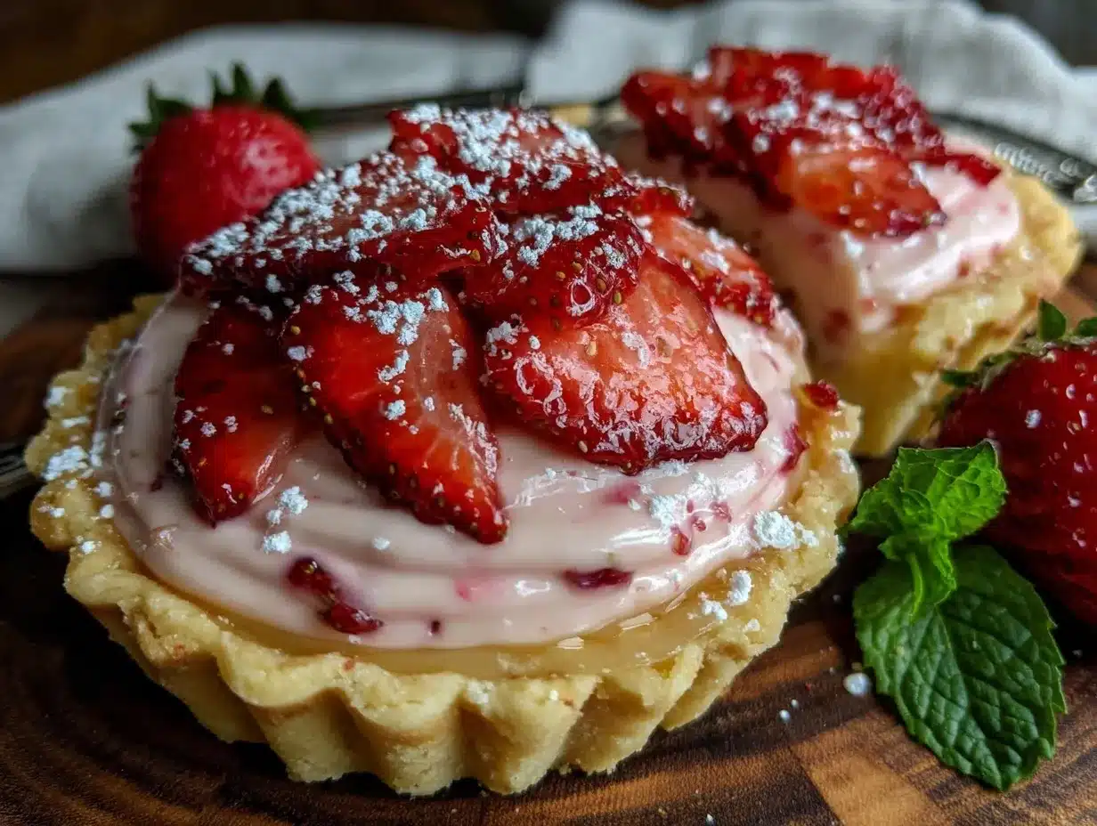 rose petal strawberry mousse tart preparation steps
