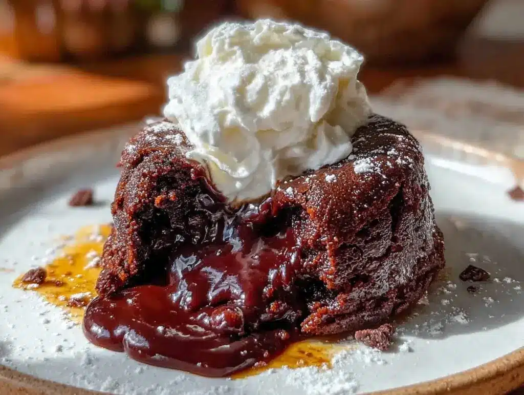 slow cooker triple chocolate lava cake - featured image