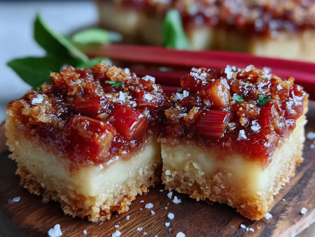 small batch rhubarb custard bars - featured image