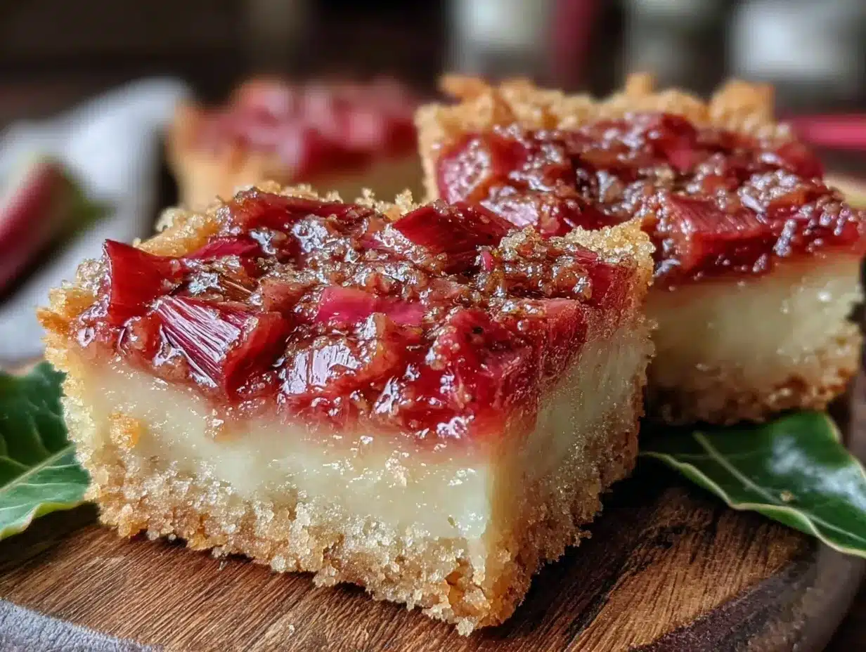 small batch rhubarb custard bars preparation steps