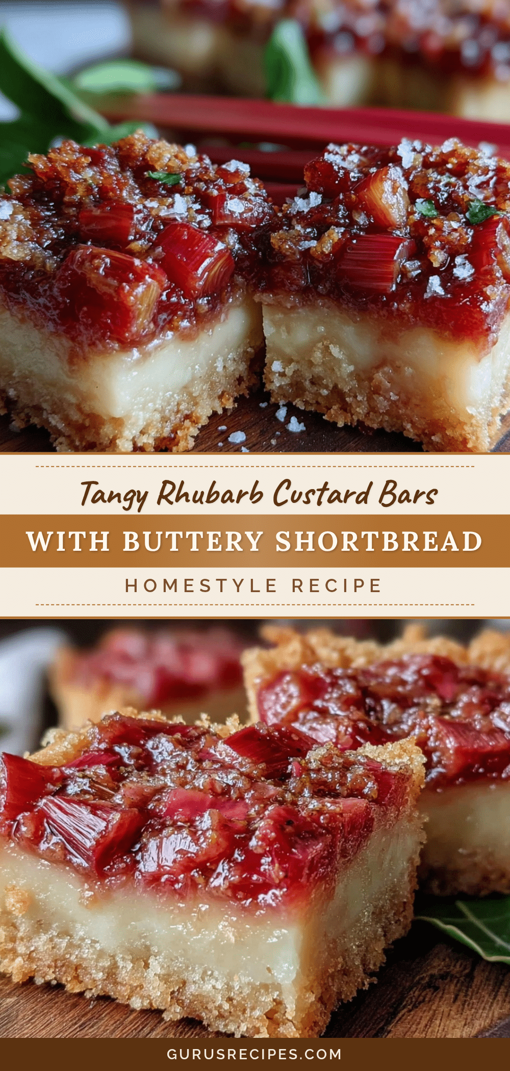 small batch rhubarb custard bars recipe