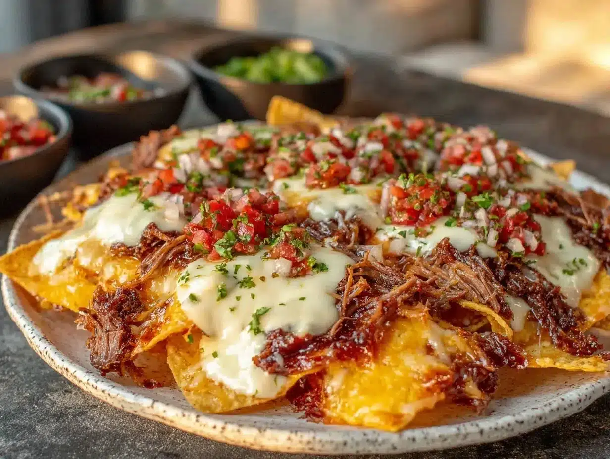 smoked beef brisket nachos preparation steps