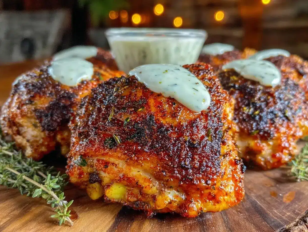 smoky blackened chicken thighs preparation steps