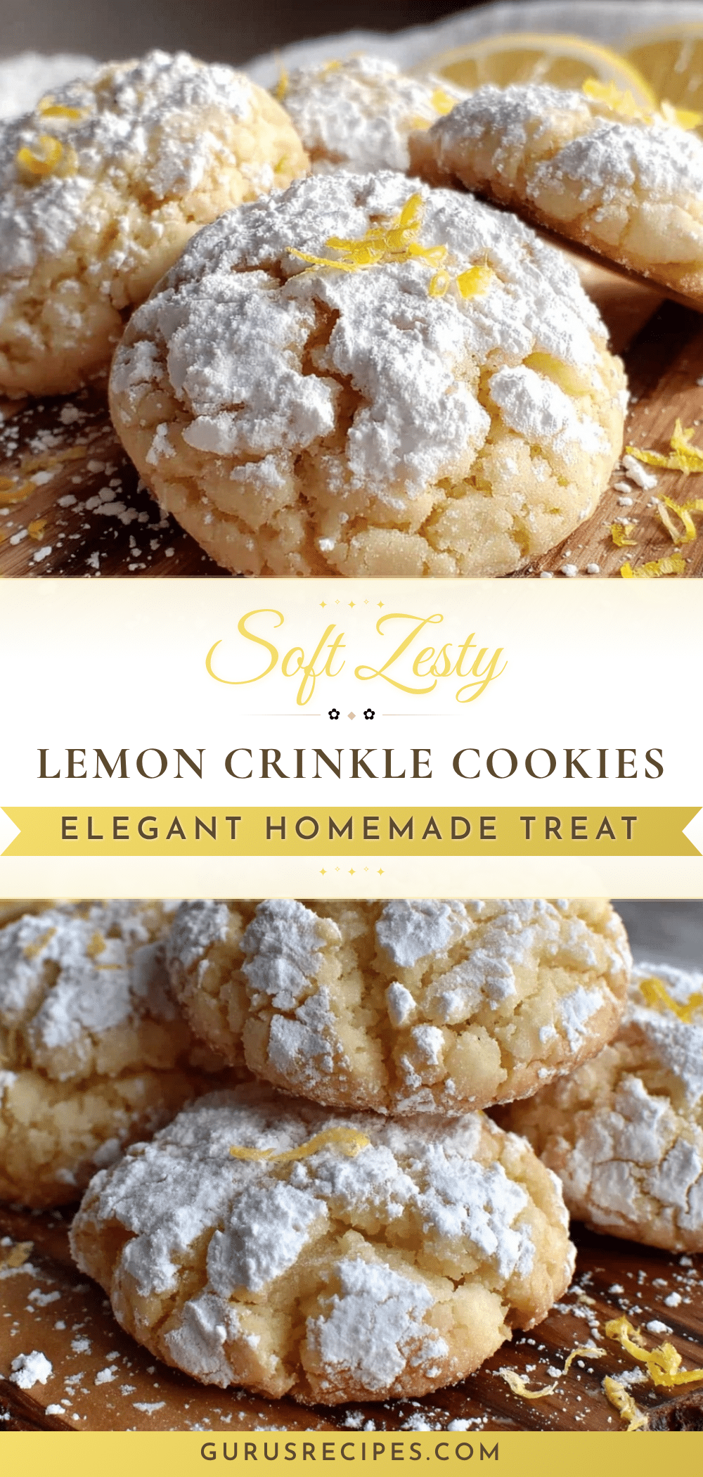 soft lemon crinkle cookies recipe