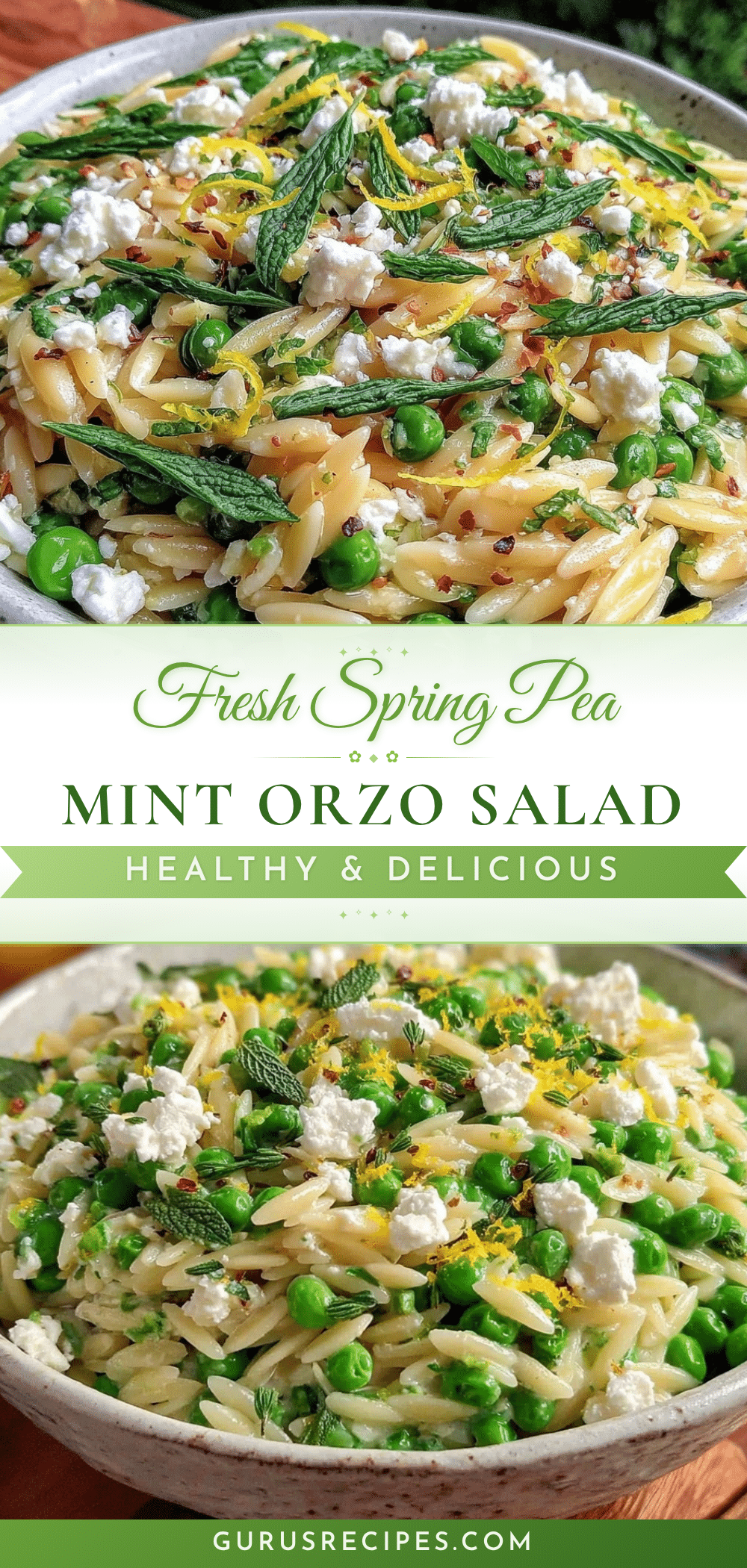 spring pea and mint orzo salad recipe