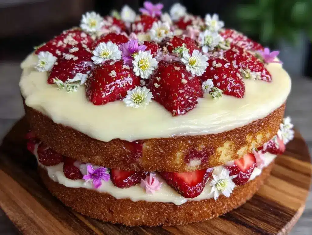 Strawberry Lemonade Naked Cake - featured image