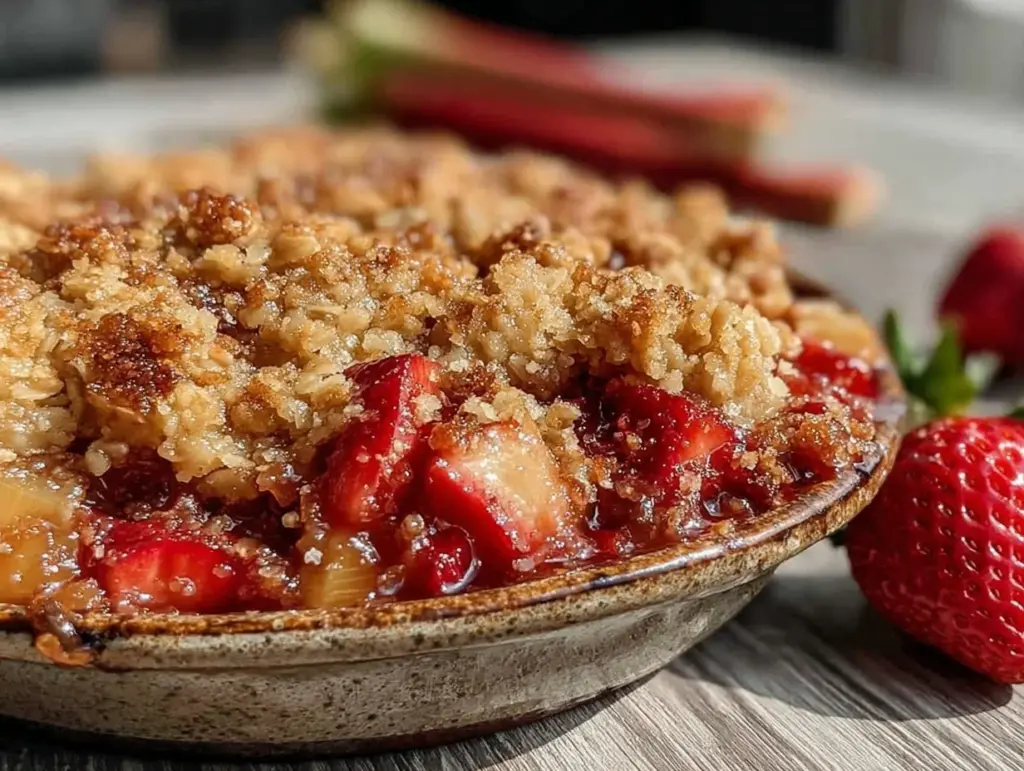 strawberry rhubarb crisp - featured image