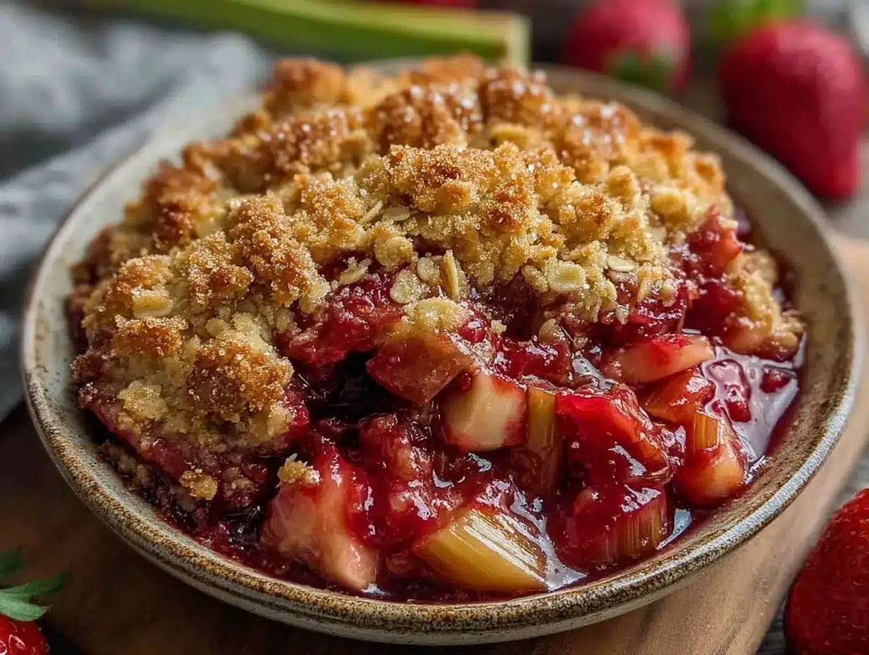 strawberry rhubarb crisp preparation steps