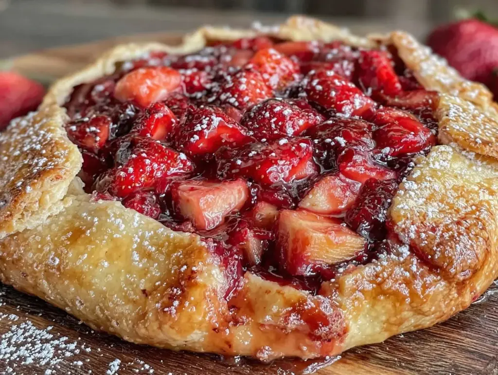strawberry rhubarb galette - featured image
