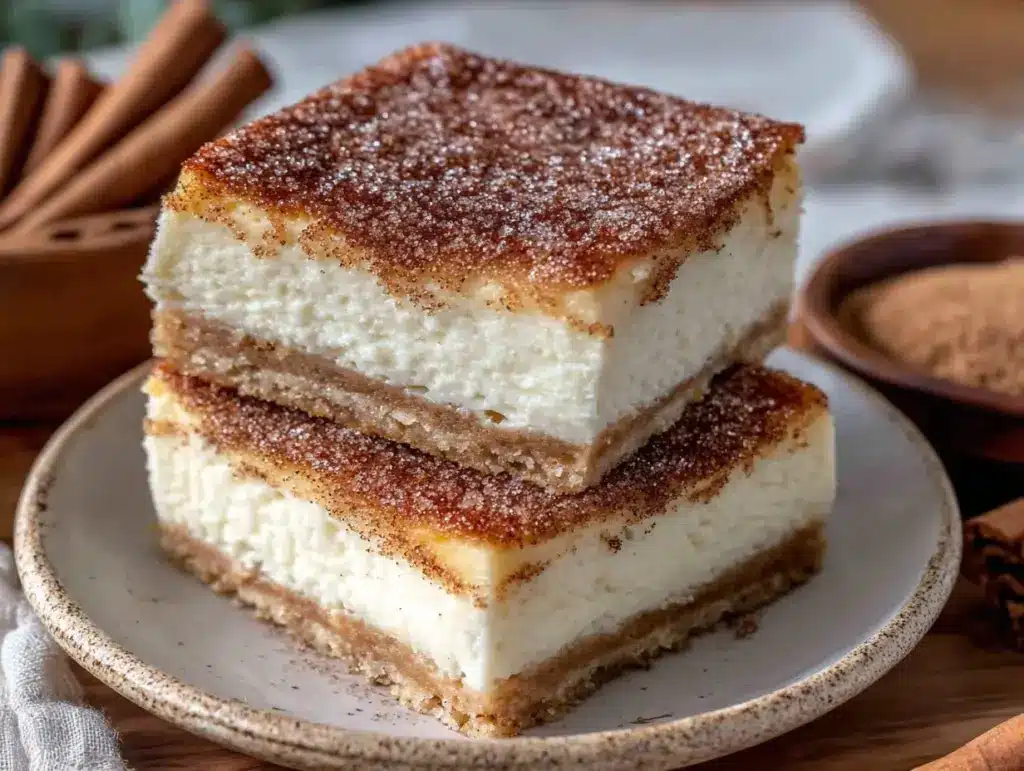 three-layer churro cheesecake - featured image