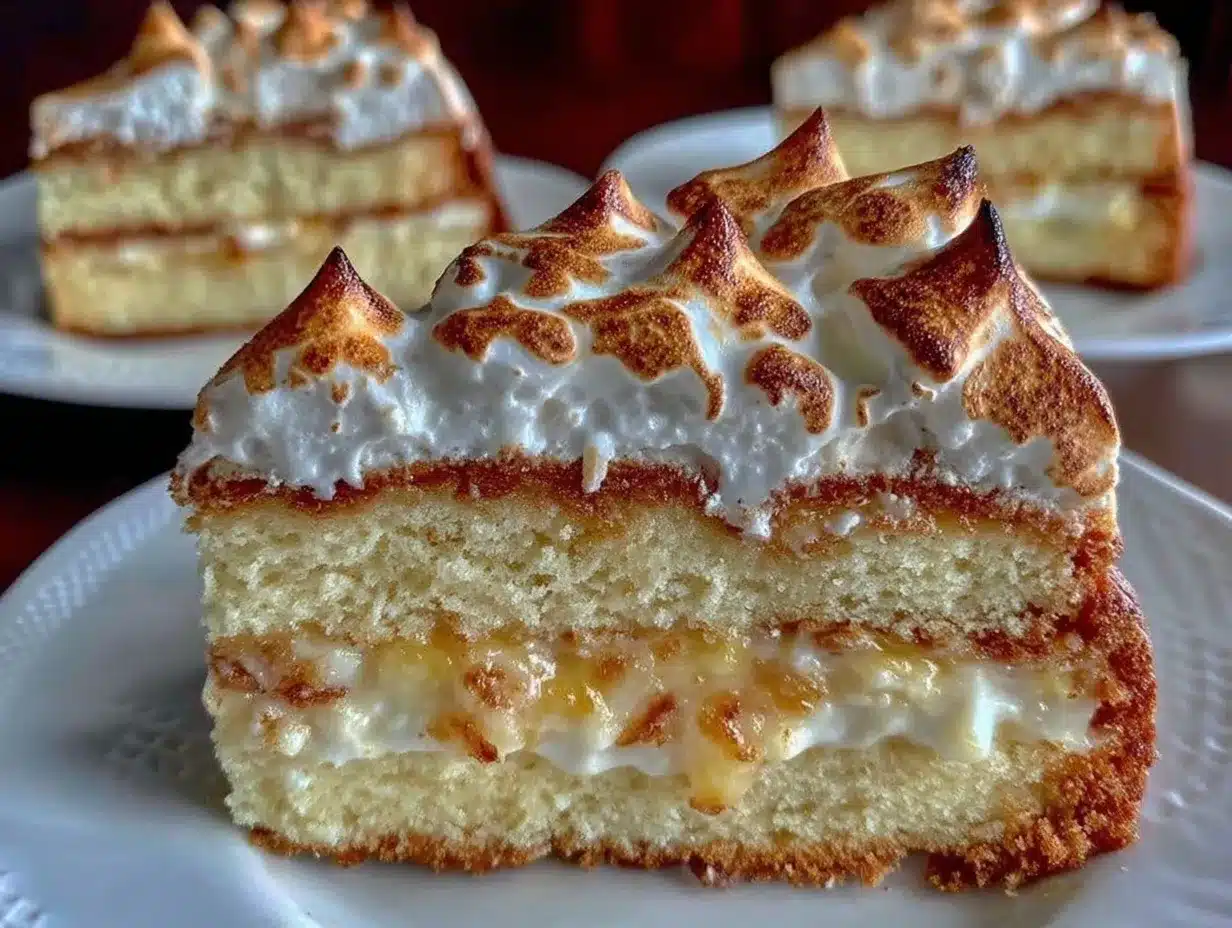 triple layer lemon meringue cake preparation steps