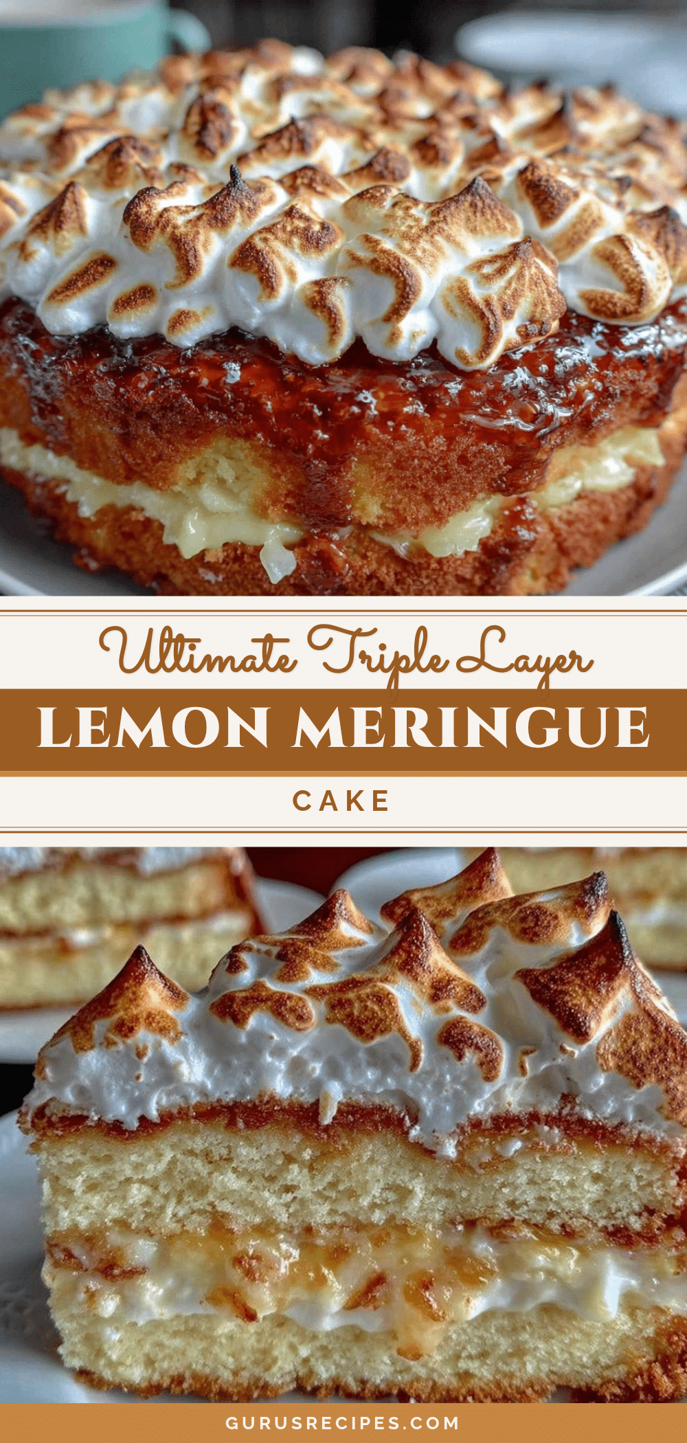 triple layer lemon meringue cake recipe