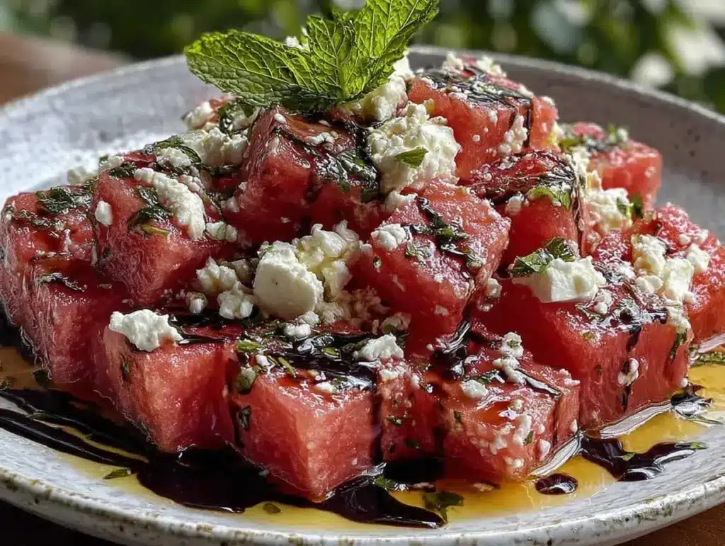 watermelon feta mint salad - featured image