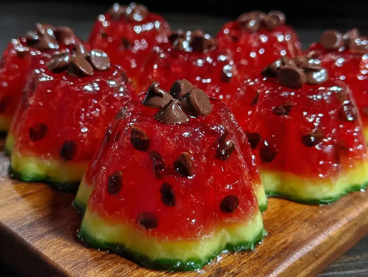 watermelon slice jello cups preparation steps