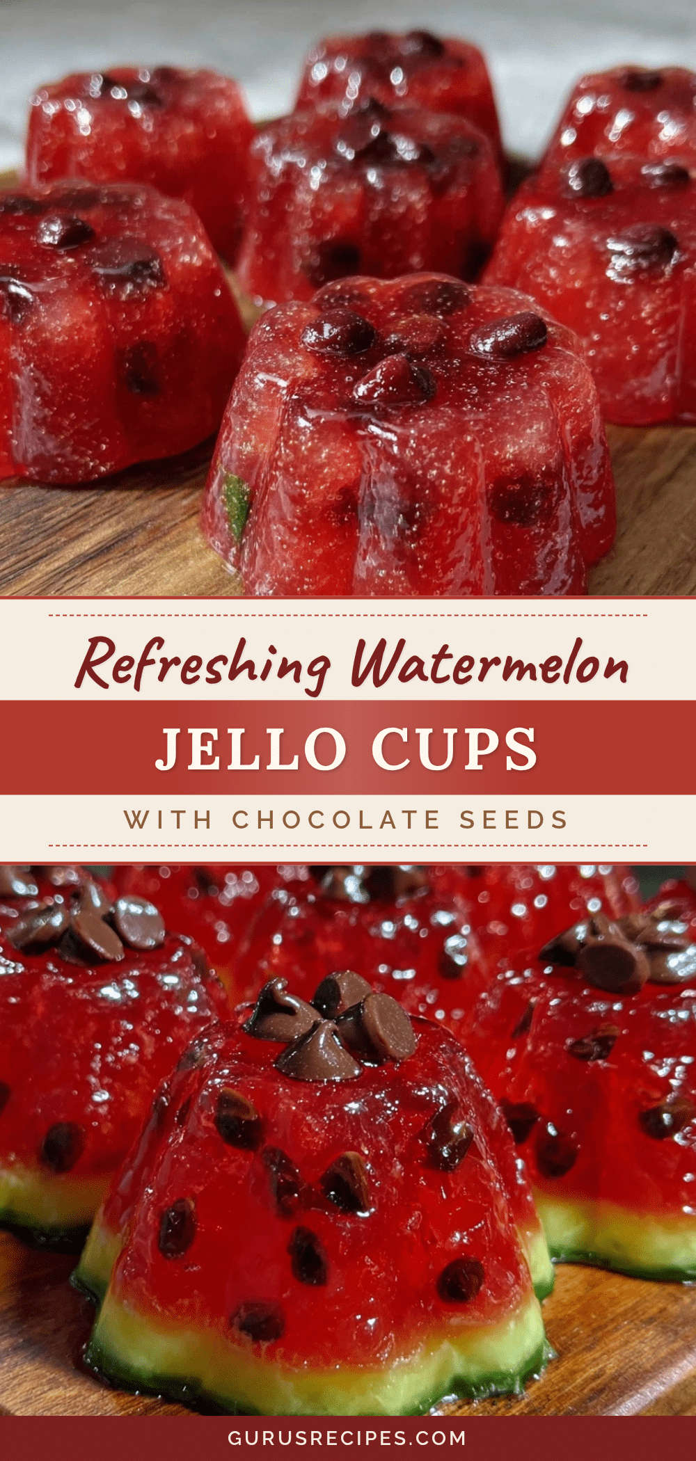 watermelon slice jello cups recipe