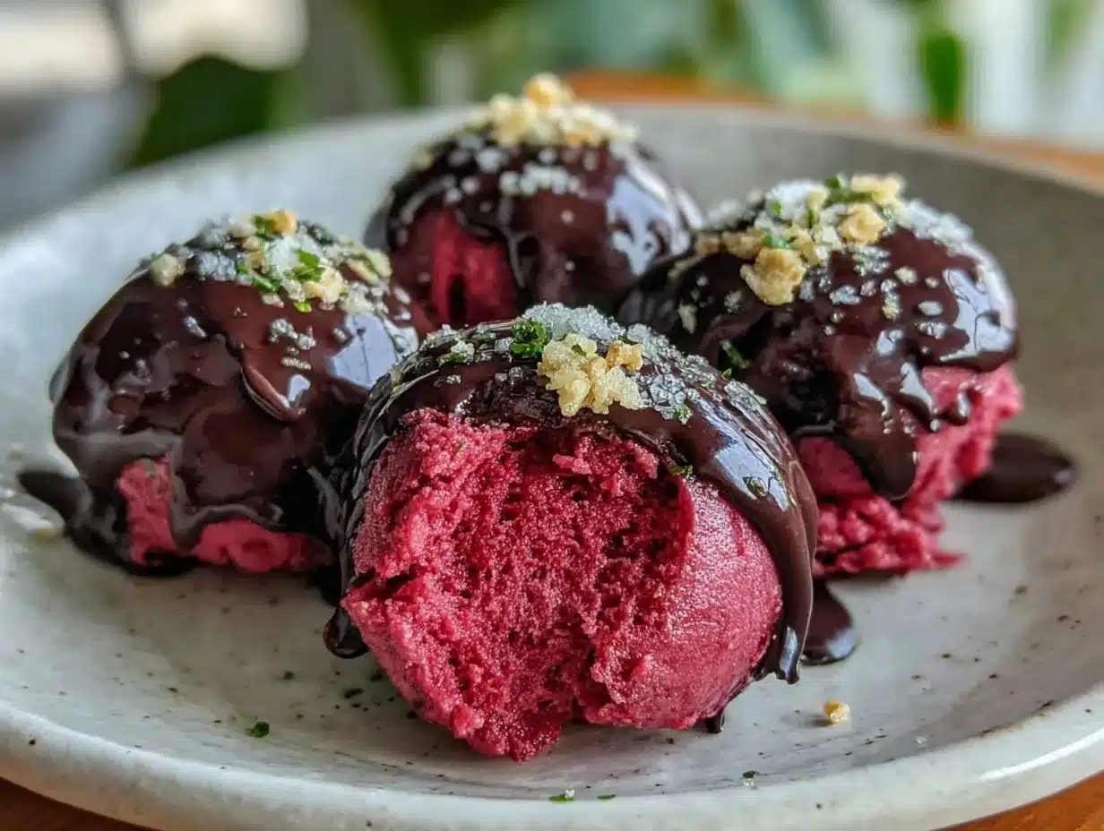 watermelon sorbet with dark chocolate shell preparation steps
